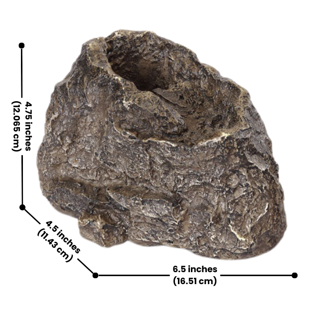 A close-up image showing the dimensions of the Stonecreek Waterfall Rock with measurements marked on the image.

