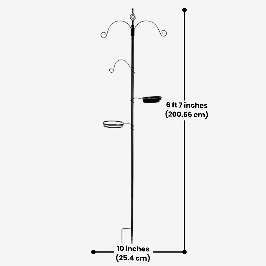 6'7" Essex Black Bird Feeding Station Kit, ideal for outdoor bird feeding, offering a sturdy and attractive setup for birdwatchers