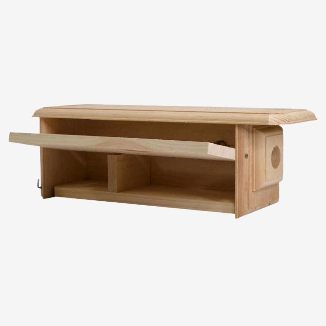 Coveside Horizontal Bluebird House – Attract bluebirds with this beautifully designed, weather-resistant wooden birdhouse