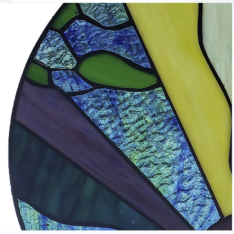 Earth Elements Stained Glass Panel – Elegant and Artistic Window Décor