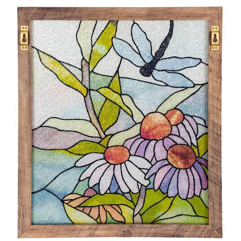 Stained Glass Dragonfly Panel Back Detail