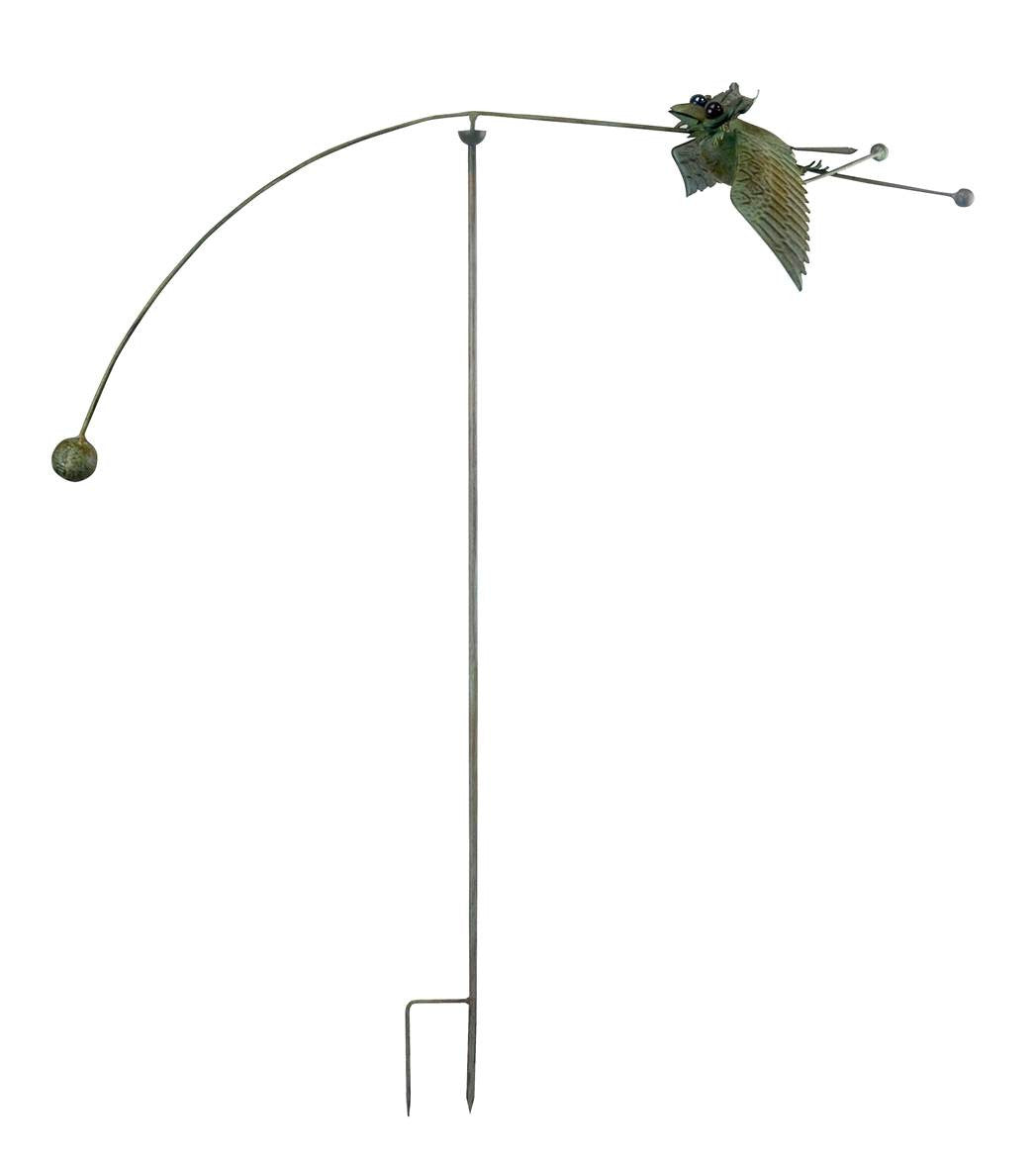 Kinetic Owl Garden Stake-full view